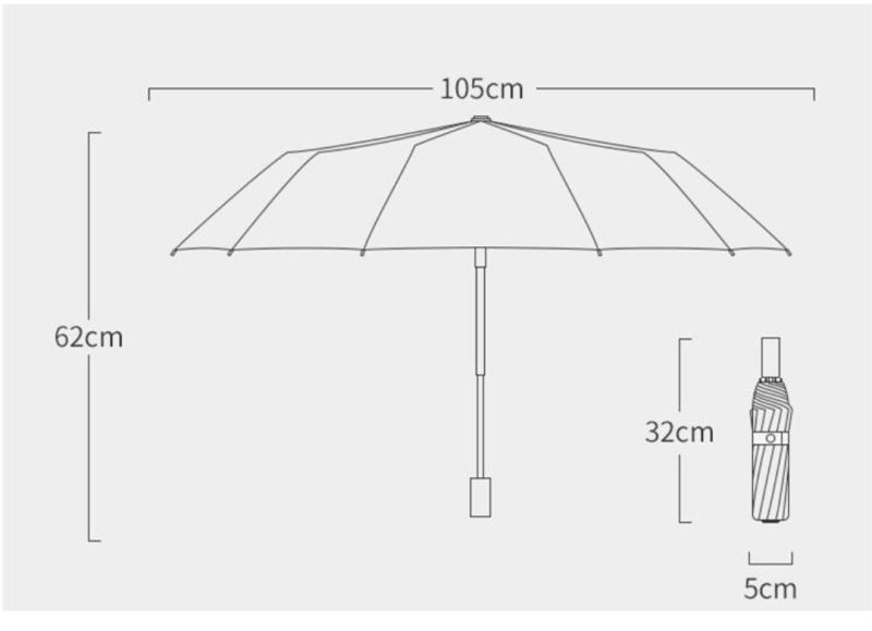 Comprar Sombrilla Automatica Mediana 10varillas en Electroshopy - Ángulo 2